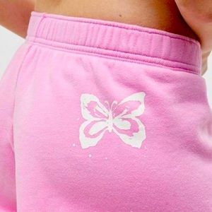 •Original PACSUN Barbie Pink Low Rise Butterfly Sweat Shorts•